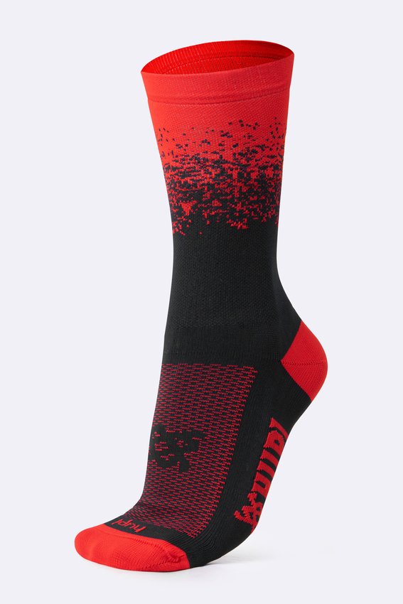 Meia HUPI Splash Preto/Vermelho