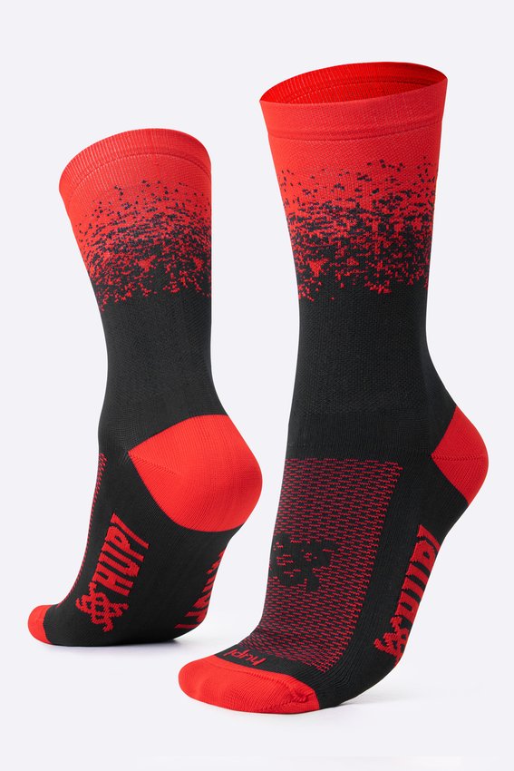Meia HUPI Splash Preto/Vermelho