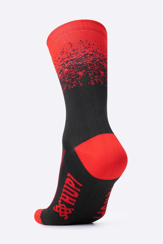 Meia HUPI Splash Preto/Vermelho