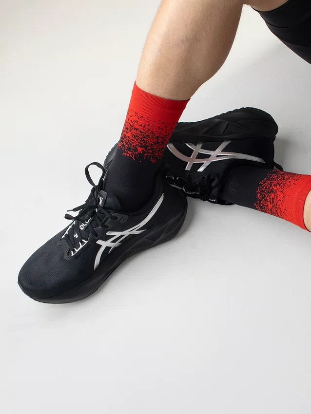 Meia HUPI Splash Preto/Vermelho