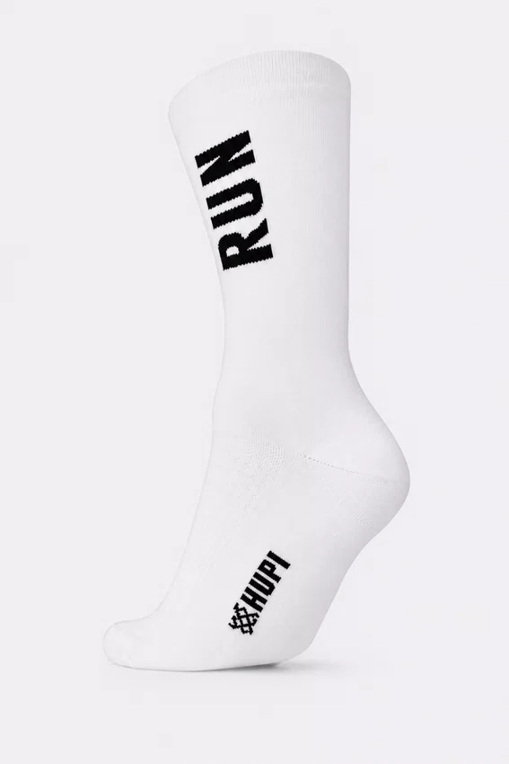 Meia HUPI Sport Run Branco e Preto