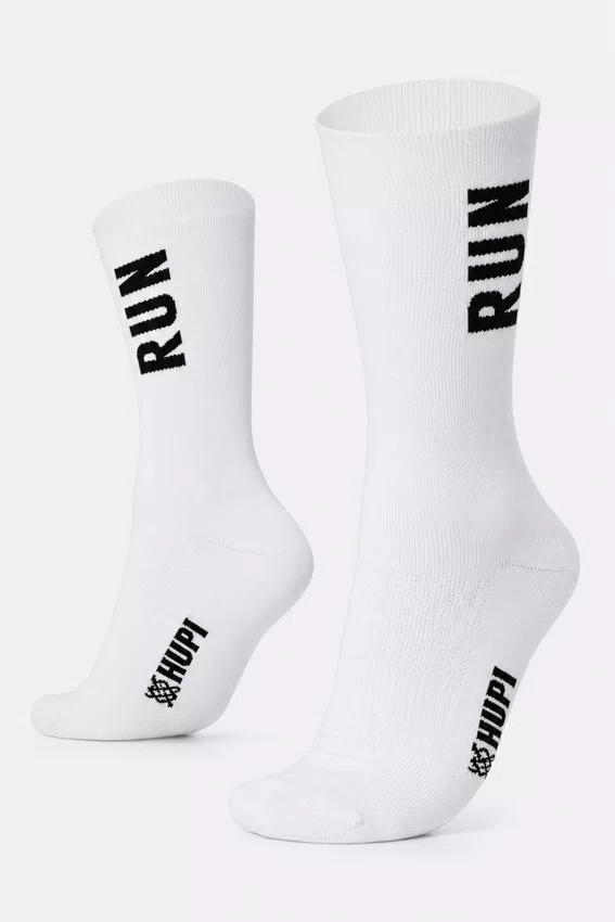 Meia HUPI Sport Run Branco e Preto