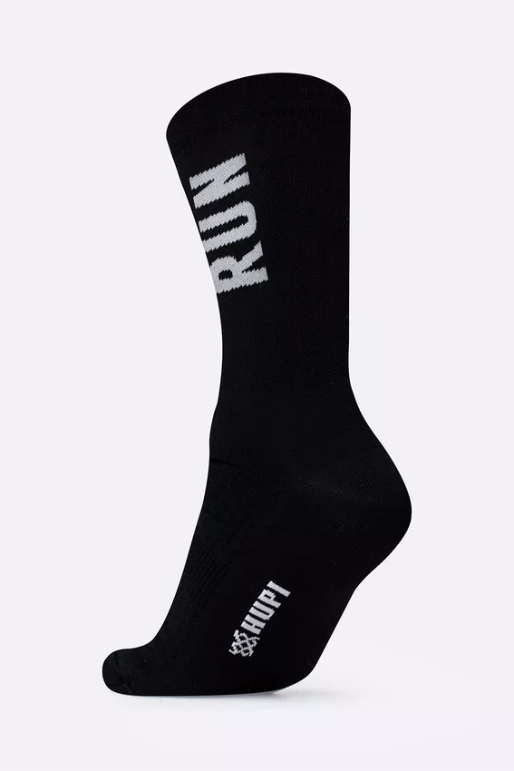 Meia HUPI Sport Run Preto e Branco