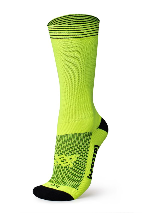 Meia HUPI Supreme Amarelo Neon Listra Preta
