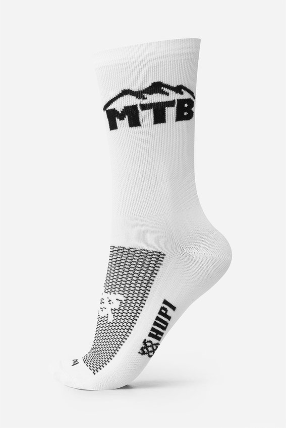 Meia HUPI Triplo MTB Branco/Preto