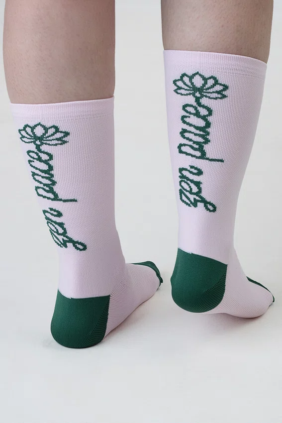 Meia HUPI Zen Pace Rosa e Verde