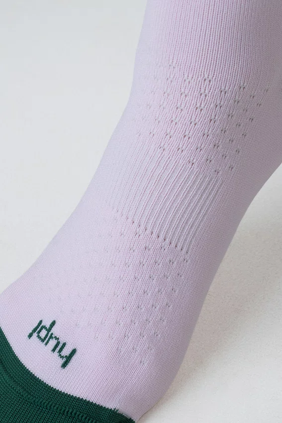 Meia HUPI Zen Pace Rosa e Verde - LT para pés menores 34-38