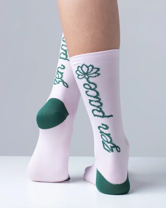 Meia HUPI Zen Pace Rosa e Verde - LT para pés menores 34-38