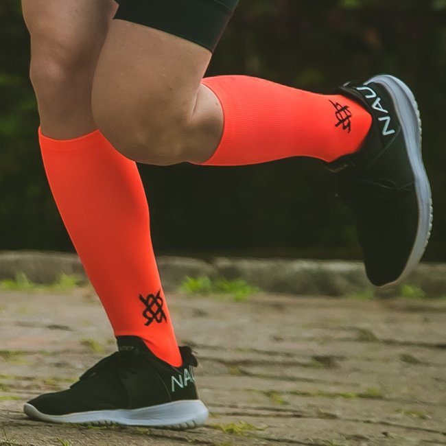 Meia Longa HUPI Lisa Laranja Neon