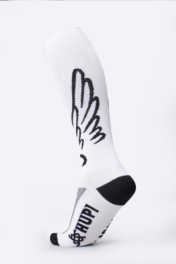Meia Longa HUPI Asas Branco/Preto