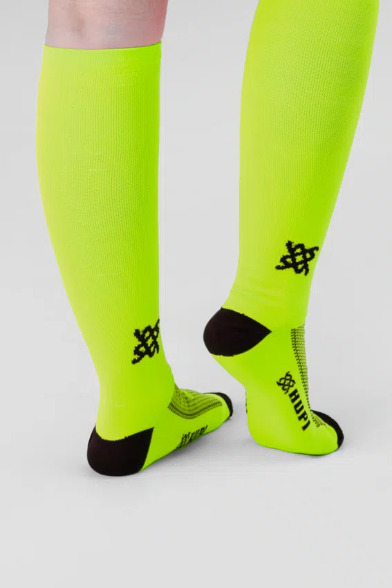 Meia Longa HUPI Lisa Amarelo Neon