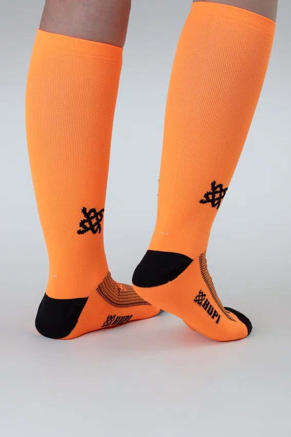 Meia Longa HUPI Lisa Laranja Neon