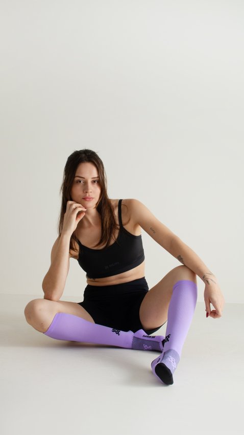 Meia Longa HUPI Roxo Liso