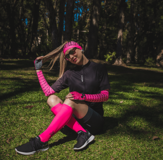 Meia Longa HUPI Lisa Rosa Neon