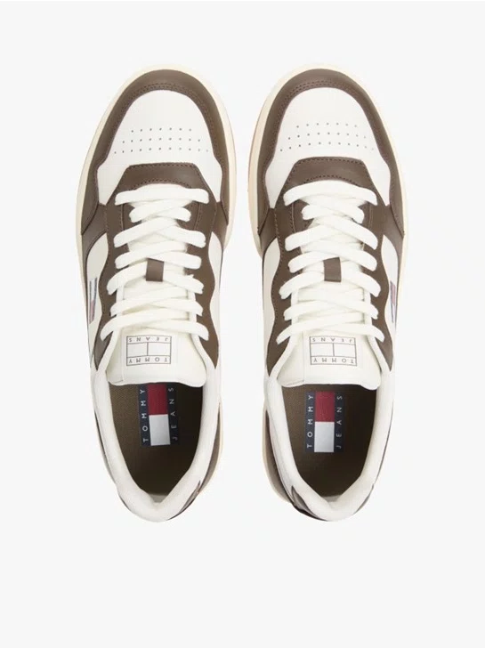 Tênis Tommy Hilfiger Leather Logo Cupsole Masculino Bege