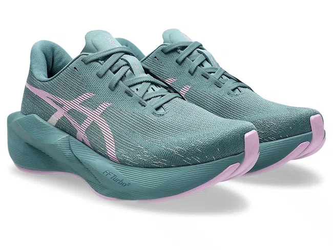 Tênis ASICS Novablast 6 Feminino Azul e Rosa