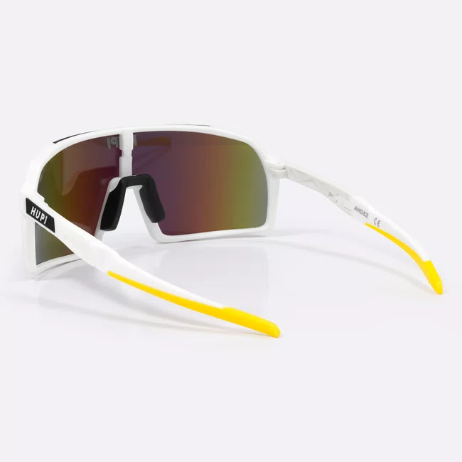 Óculos de Sol  HUPI Andez Branco/Amarelo - Lente Amarelo Espelhado