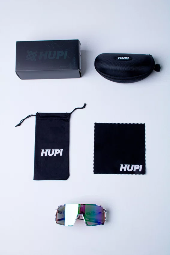 Óculos de Sol HUPI Andez Camo Preto e Cinza - Lente Verde Espelhado