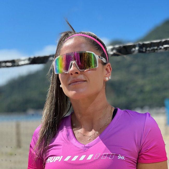 Óculos de Sol HUPI Andez Cristal - Lente Rosa Espelhado