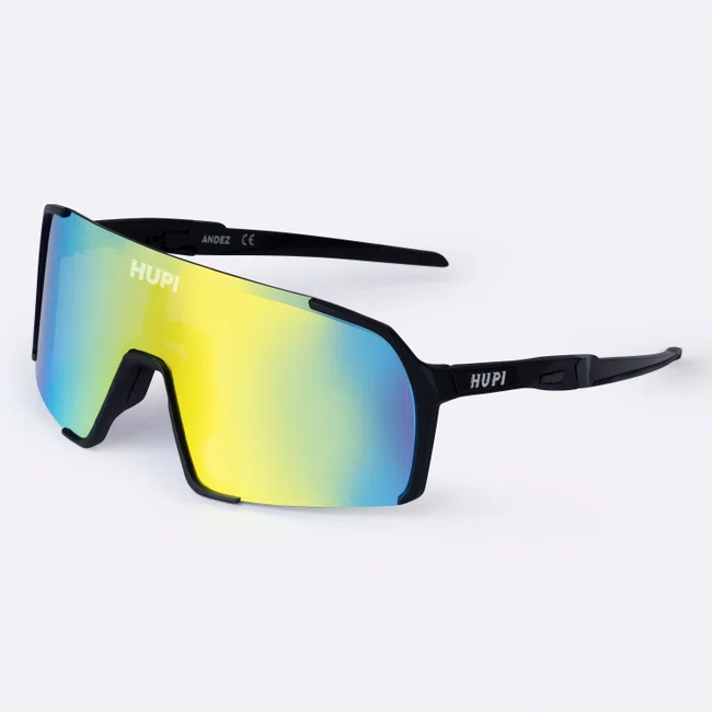 Óculos de Sol HUPI Andez Preto - Lente Dourado Espelhado