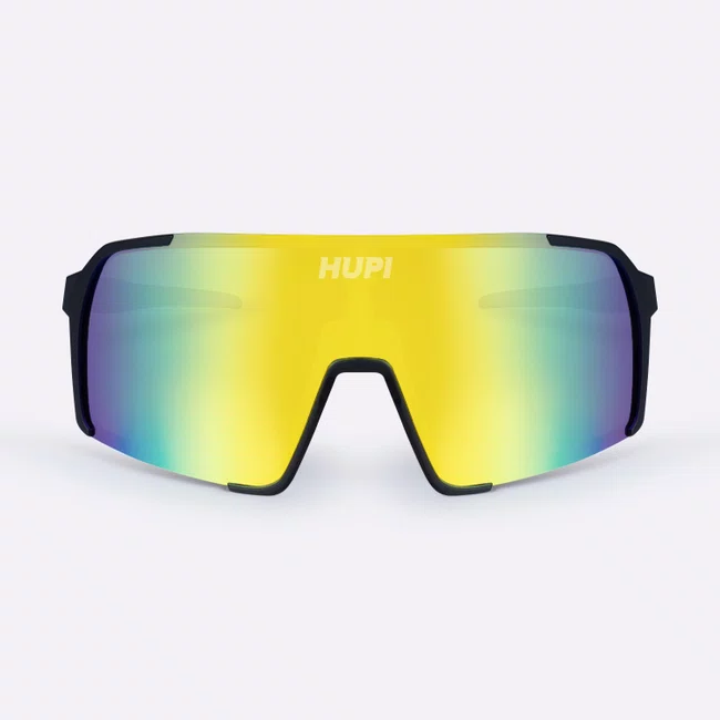 Óculos de Sol HUPI Andez Preto - Lente Dourado Espelhado