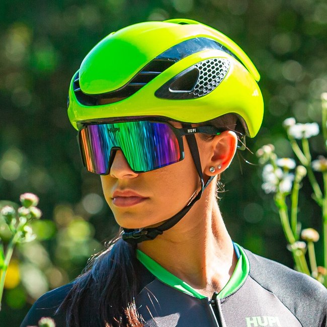 Óculos de Sol  HUPI Andez Preto/Verde - Lente Verde Espelhado