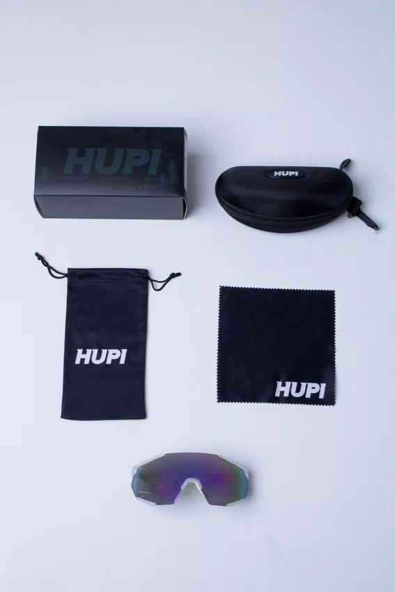 Óculos de Sol HUPI Aspen Armação Cristal Lente Roxo Espelhado