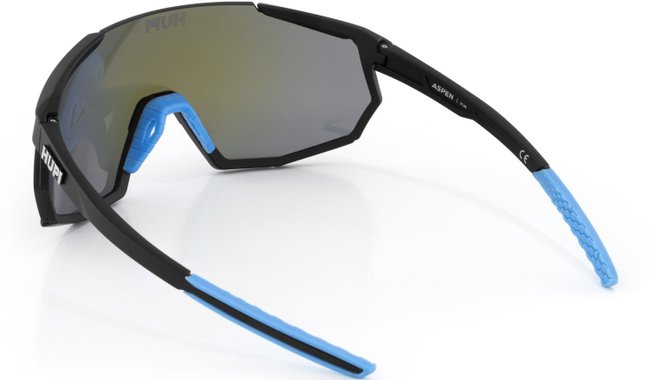 Óculos de Sol HUPI Aspen Armação Preto  Azul Lente Azul Espelhado