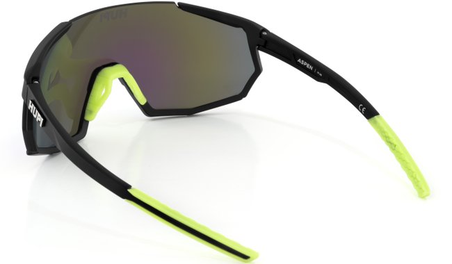 Óculos de Sol HUPI Aspen Armação Preto e Verde Lente Verde Espelhado