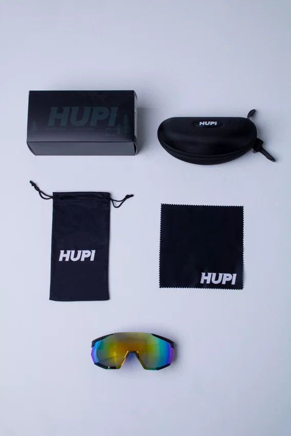 Óculos de Sol HUPI Aspen Armação Preto Lente Dourado