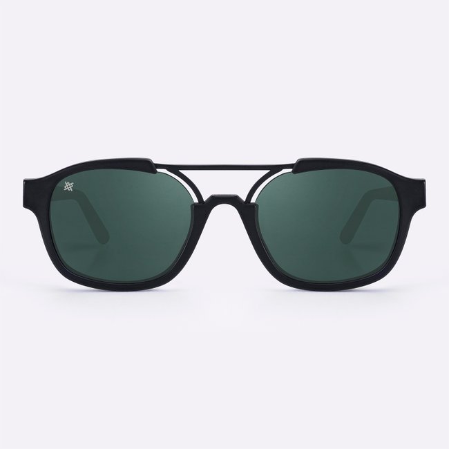 Óculos de Sol HUPI Berlin Preto Fosco com Lente Verde