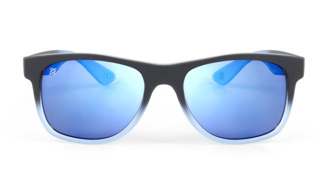 Óculos de Sol HUPI Brile Armação Preto/Azul Lente Azul Espelhado