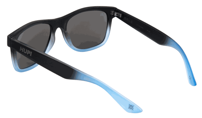 Óculos de Sol HUPI Brile Armação Preto/Azul Lente Azul Espelhado
