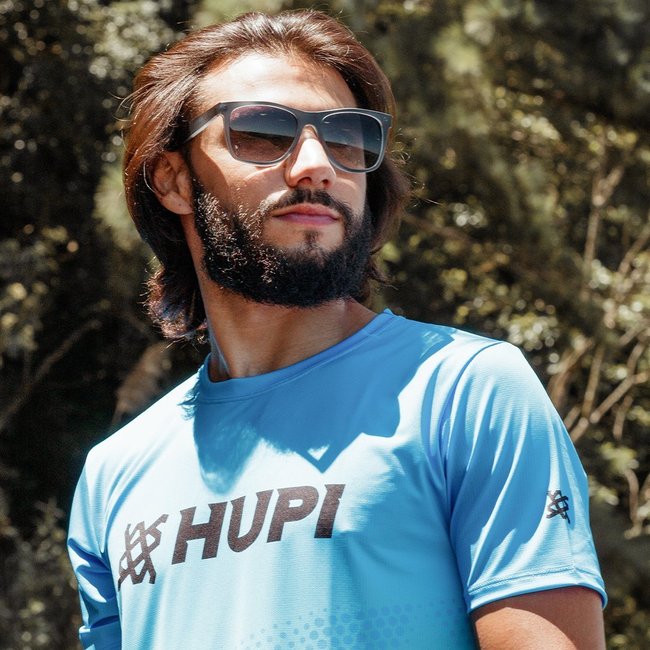 Óculos de Sol HUPI Brile Armação Preto/Cinza Lente Prata