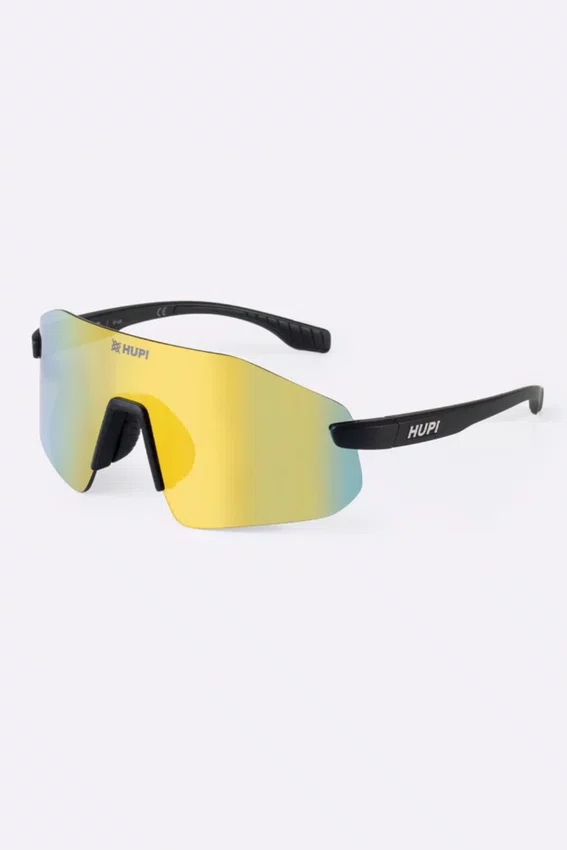 Óculos de Sol HUPI Champs Preto Lente Dourado Espelhado