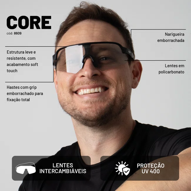 Óculos de Sol HUPI Core Preto Lente Fotocromática