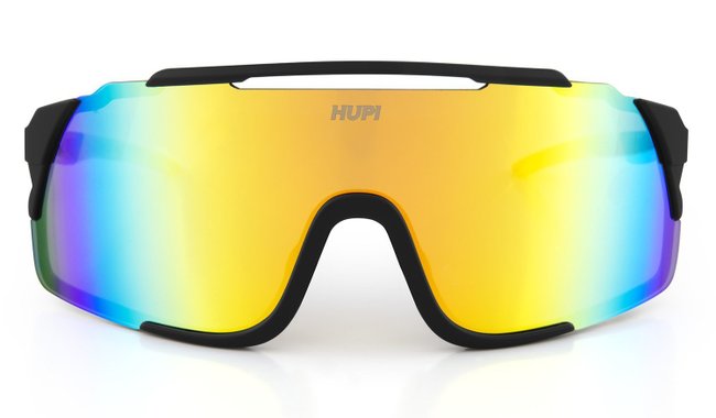 Óculos de Sol HUPI Eagle Preto/amarelo - Lente Dourado Espelhado