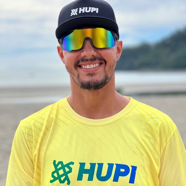 Óculos de Sol HUPI Eagle Preto/amarelo - Lente Dourado Espelhado