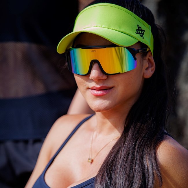 Óculos de Sol HUPI Eagle Preto/amarelo - Lente Dourado Espelhado