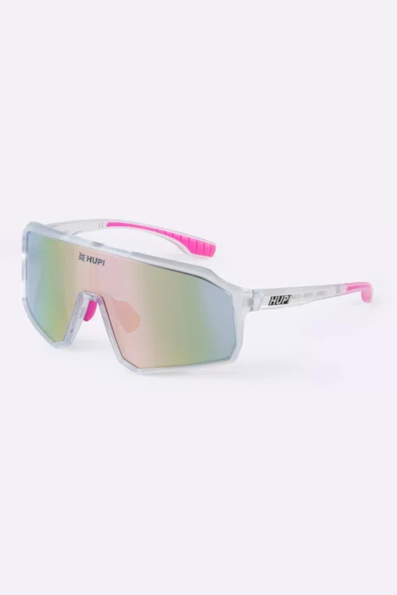 Óculos de Sol HUPI Edge Cristal Rosa Lente Rosa Espelhado