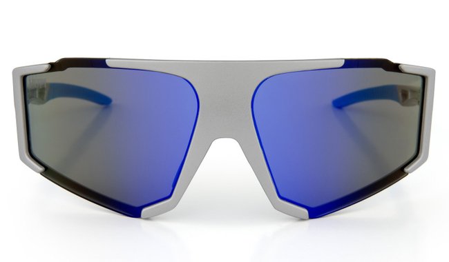 Óculos de Sol HUPI Force Prata/azul - Lente Azul Espelhado