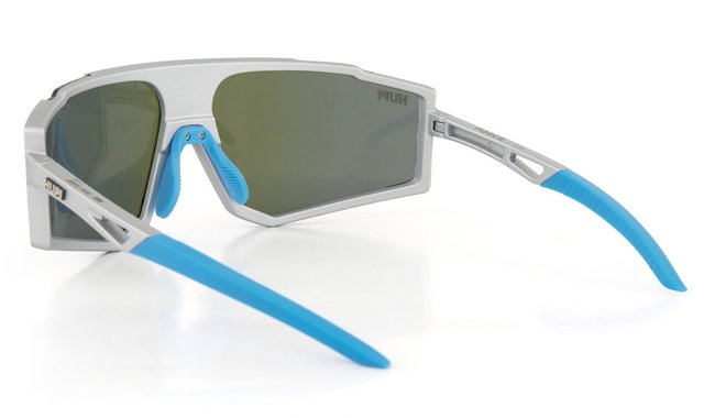 Óculos de Sol HUPI Force Prata/azul - Lente Azul Espelhado