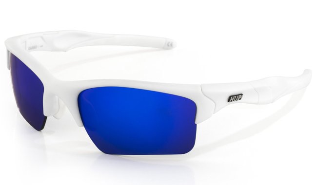 Óculos de Sol HUPI Garbo Armação Branco Lente Azul Espelhado