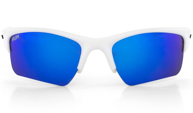 Óculos de Sol HUPI Garbo Armação Branco Lente Azul Espelhado
