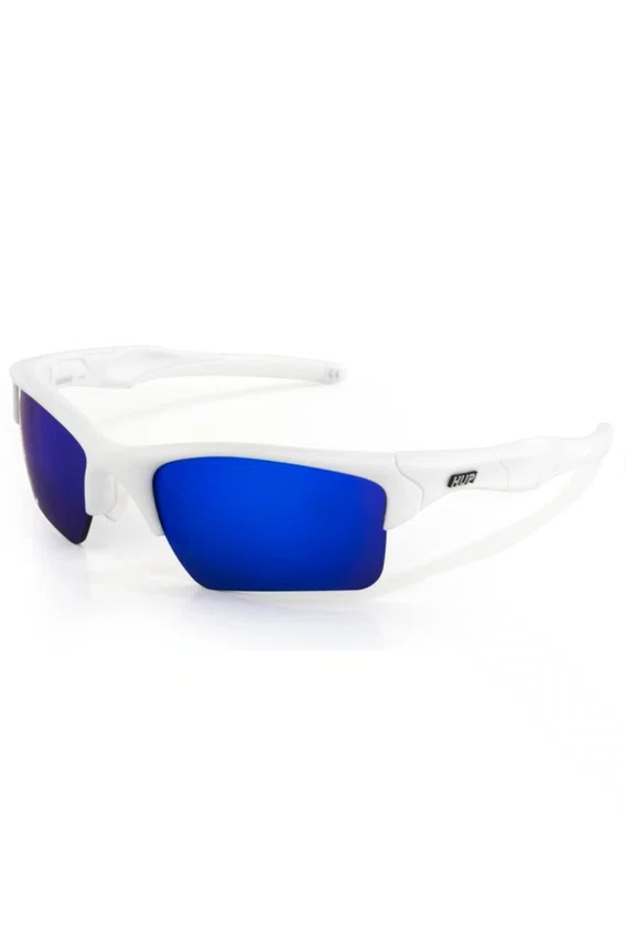 Óculos de Sol HUPI Garbo Armação Branco Lente Azul Espelhado