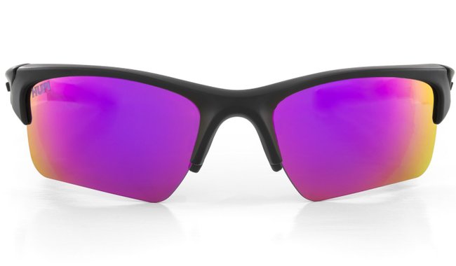 Óculos de Sol HUPI Garbo Armação Preto Lente Rosa Espelhado