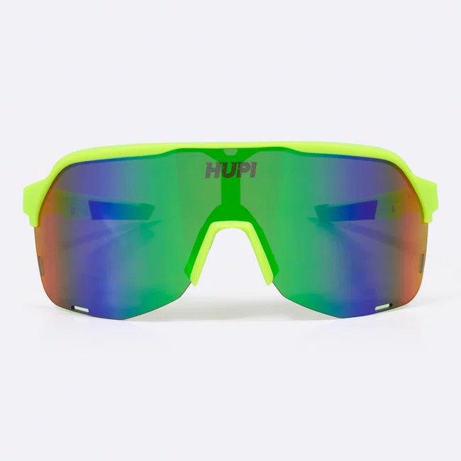 Óculos de Sol  HUPI Huez Amarelo Neon/Cinza - Lente Azul Espelhado