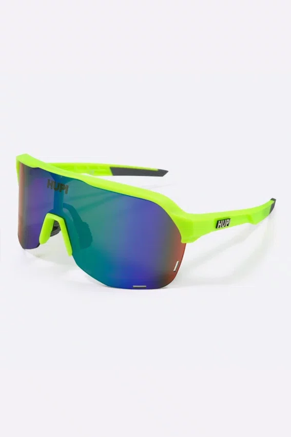 Óculos de Sol  HUPI Huez Amarelo Neon/Cinza - Lente Azul Espelhado