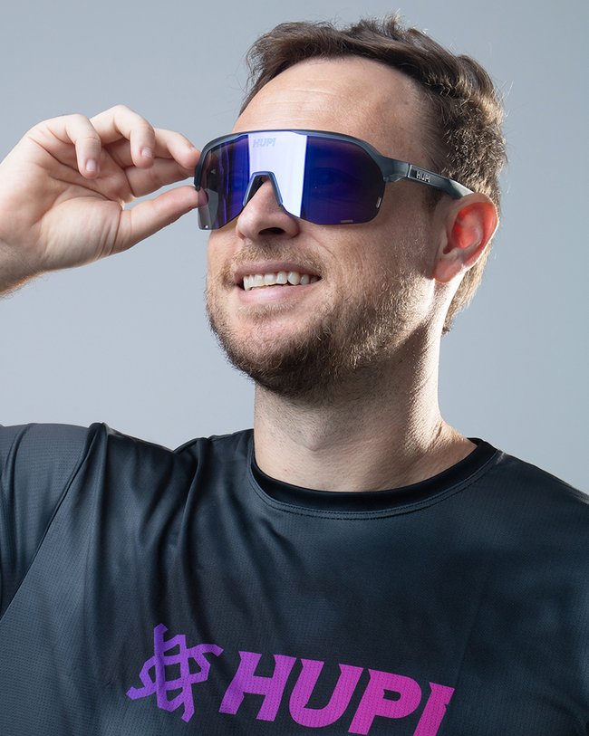 Óculos de Sol HUPI Huez Cinza - Lente Roxo Espelhado