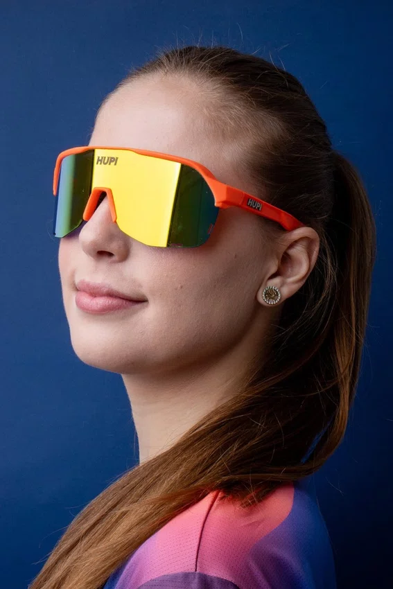 Óculos de Sol  HUPI Huez Laranja/Preto - Lente Laranja Espelhado